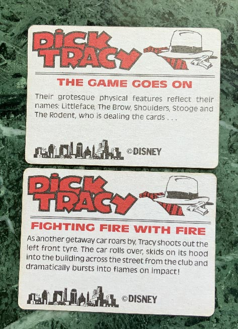43 Walt Disney - Dick Tracy trade cards by Dandy dating from 1990